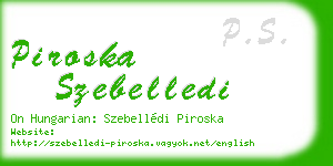 piroska szebelledi business card
