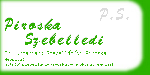 piroska szebelledi business card